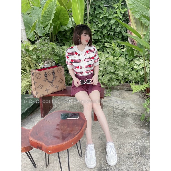 Áo Len chữ khuy cài, chất len mongtoghi mềm mỏng mát chữa miu