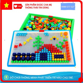 [Tăng khả năng sáng tạo] Bộ Đồ Chơi Ghép Hình Có Nút Cho Bé Sáng Tạo 296