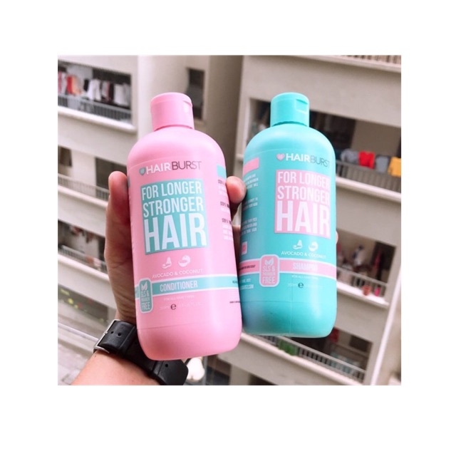 CẶP 2 CHAI DẦU GỘI - XẢ HAIR BURST xanh - hồng