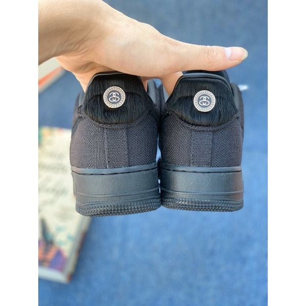 GIÀY AF1 LOW VẢI STUSSY ĐEN LAI AU