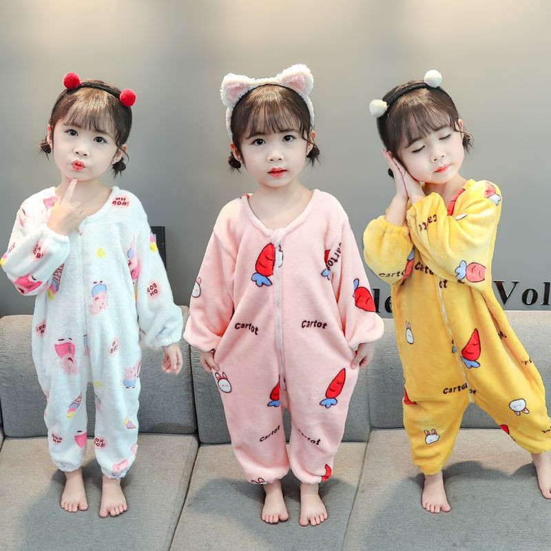 Túi Ngủ Vải Flannel Lông Cừu San Hô Không Đường May Thời Trang Mùa Xuân Cho Bé