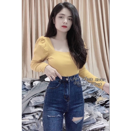 MÃ 507 QUẦN BÒ JEANS CẠP CAO RÁCH GỐI | BigBuy360 - bigbuy360.vn