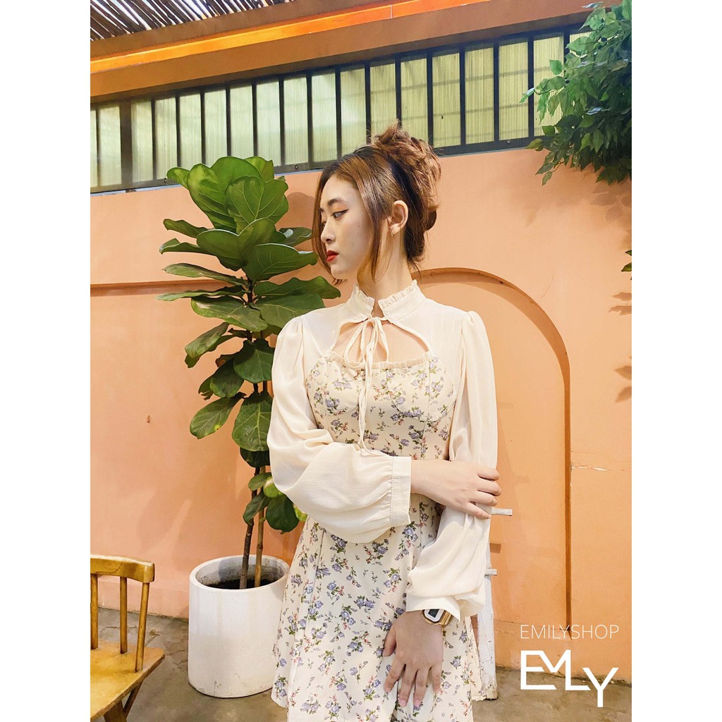 Đầm hoa nhí dáng ôm tay dài mini Emilyshop