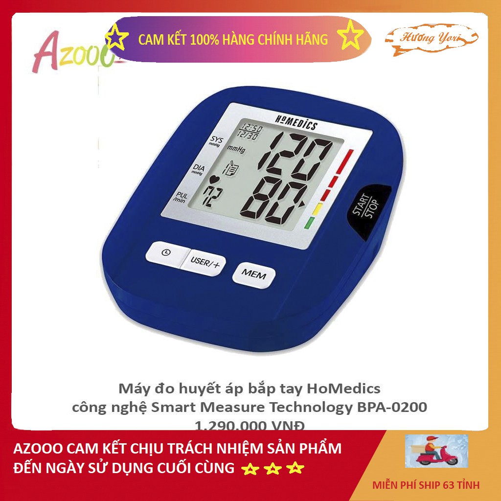 [Hàng nhập khẩu của Mỹ] Máy đo huyết áp bắp tay HoMedics công nghệ Smart Measure Technology BPA-0200 - Hàng chính hãng
