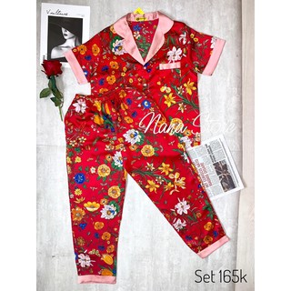 Bộ Pizama lụa Satin cao cấp ( hình thật shop chụp )