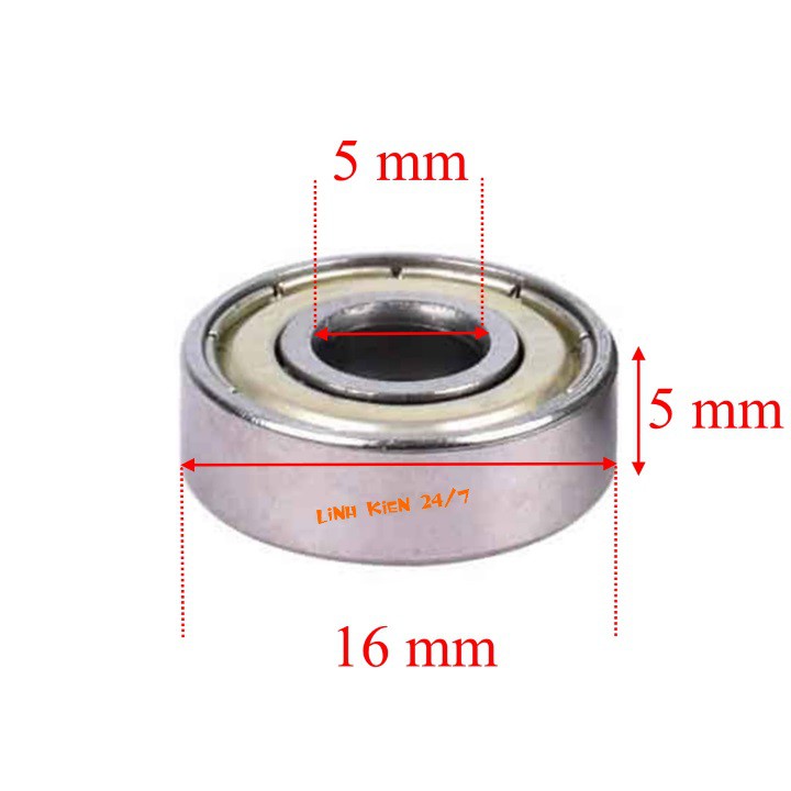 Bộ 4 Vòng Bi Tròn Trục 5mm, 6mm, 6.35mm, 8mm và 10mm