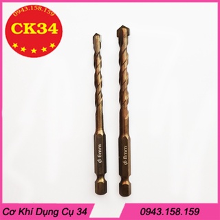 Mũi Khoan Đa Năng 2 Cạnh Chân Lục Giác Phi 6 Và Phi 8 Khoan Bê Tông