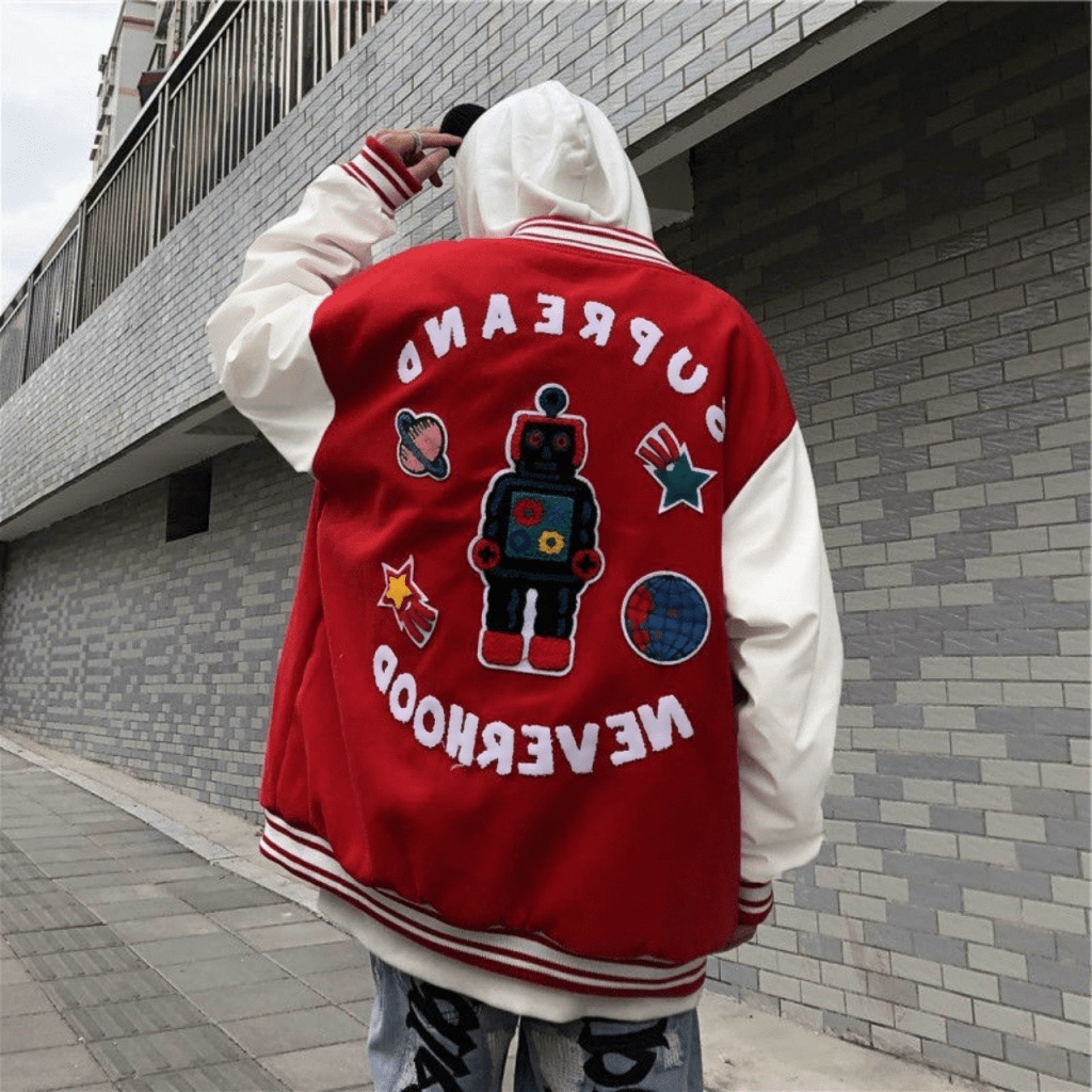 Áo Khoác Nỉ Nam Form Rộng Hình In Chữ H Kiểu Dáng Bomber Phong Cách Bóng Chày Mặc Thoáng Mát [NEW UNISEX]