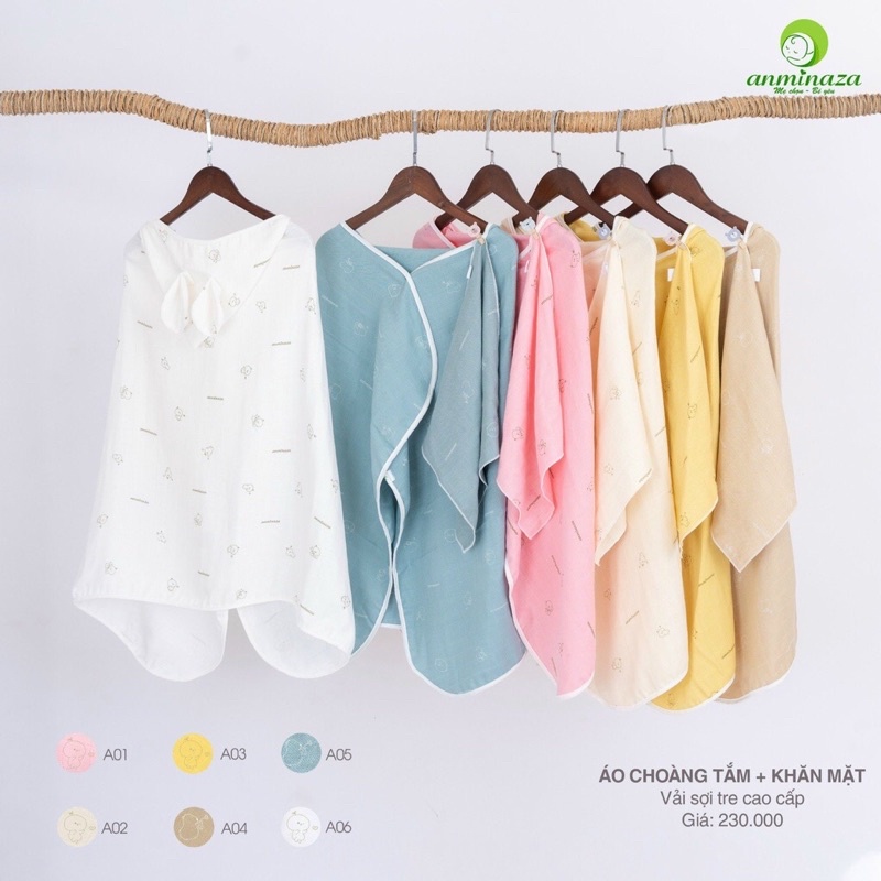 Áo choàng chống nắng cho bé sợi tre, có kính chắn Anminaza Việt Nam