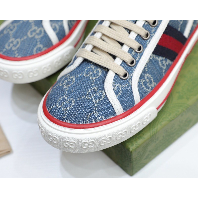 giày thời trang nữ dây buộc cổ tròn da vải in logo hoạ tiết gucci GC GG