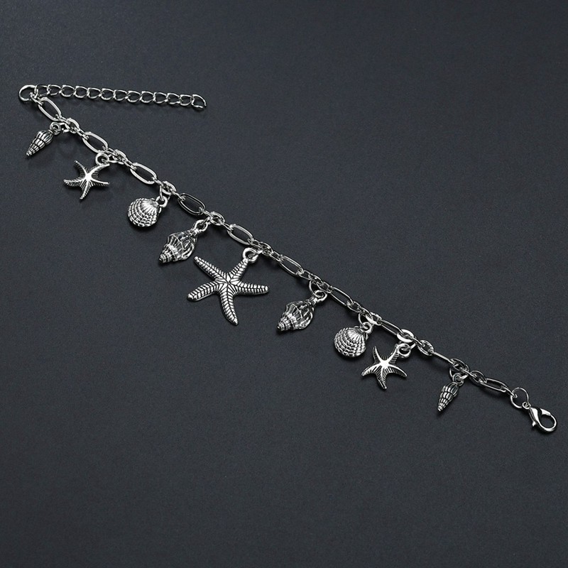 Starfish Turtle Multilayer Foot Jewelry For Women Ancient Silver | BigBuy360 - bigbuy360.vn