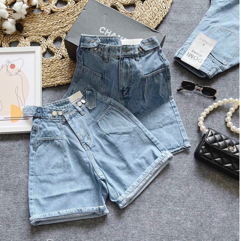 Quần Jeans Nữ Aiori Quần Ngố Lửng Ống Rộng Dáng Chữ A Lưng Cao Vải Cực Xịn, Chất Jeans Cotton Thoáng Mát, Mềm Mịn_4240