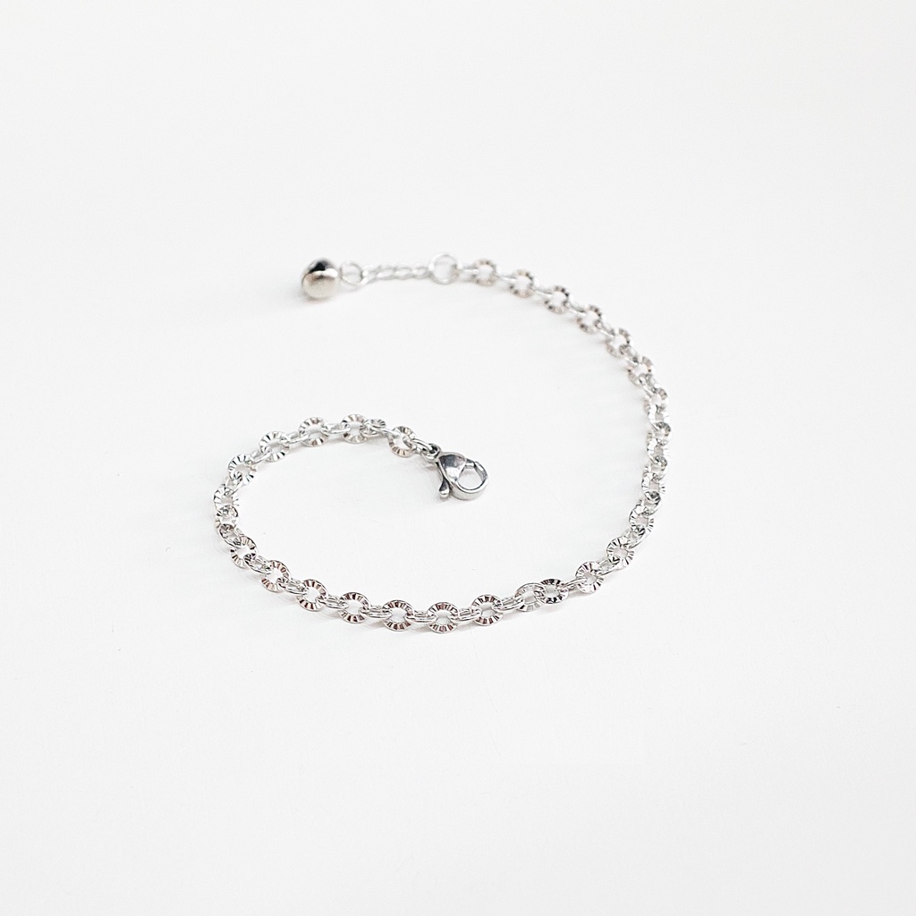 Vòng Tay Titan Unisex Xích Nhuyễn Lớn Basic Không Đen Không Hoen Gỉ Không Phai Màu Không Ngứa Bền julies box 66 bracelet