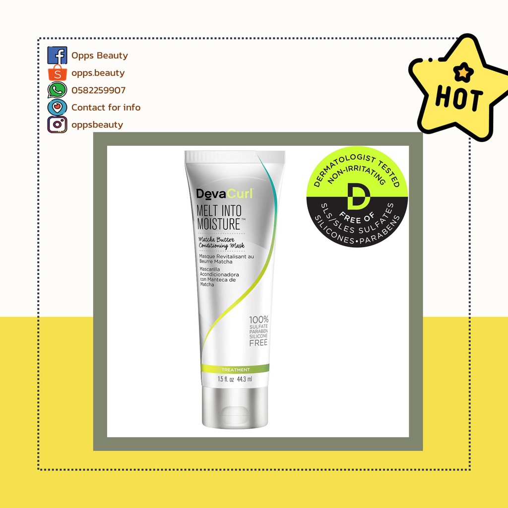 Mặt nạ ủ tóc bơ matcha dưỡng mềm Devacurl melt into moisture