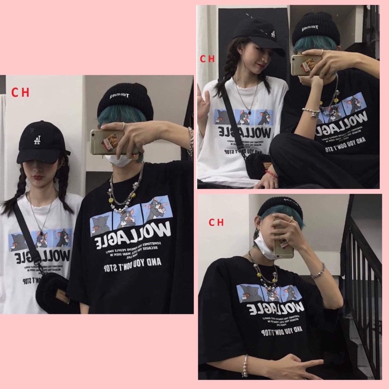 Áo Thun Nam Nữ Cổ Tròn Unisex Form Rộng Mèo Chuột☘Phông Basic Cotton Oversize Sad boiz cá tính trend 2022 giá rẻ