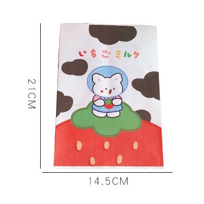 Set 5 túi giấy gió nhiều màu đựng đồ, quà tặng hình hoạt hình dễ thương, xinh xắn 21x14,5cm