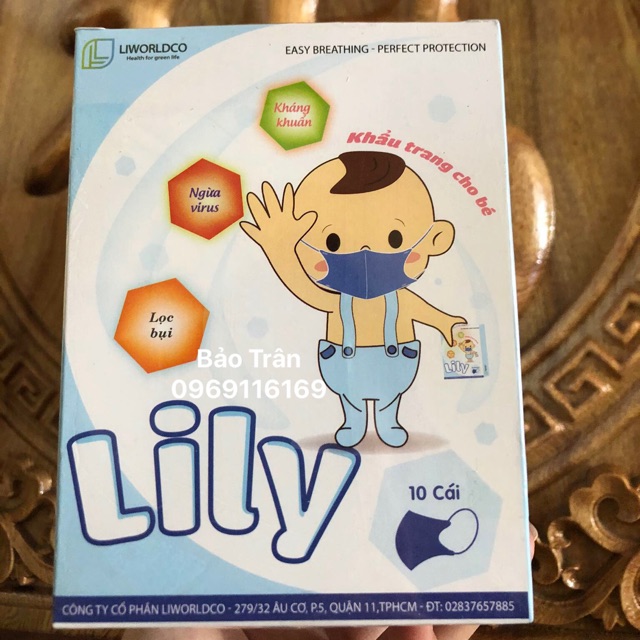 Combo 5 hộp Khẩu Trang Lily cho bé ( 50 cái )