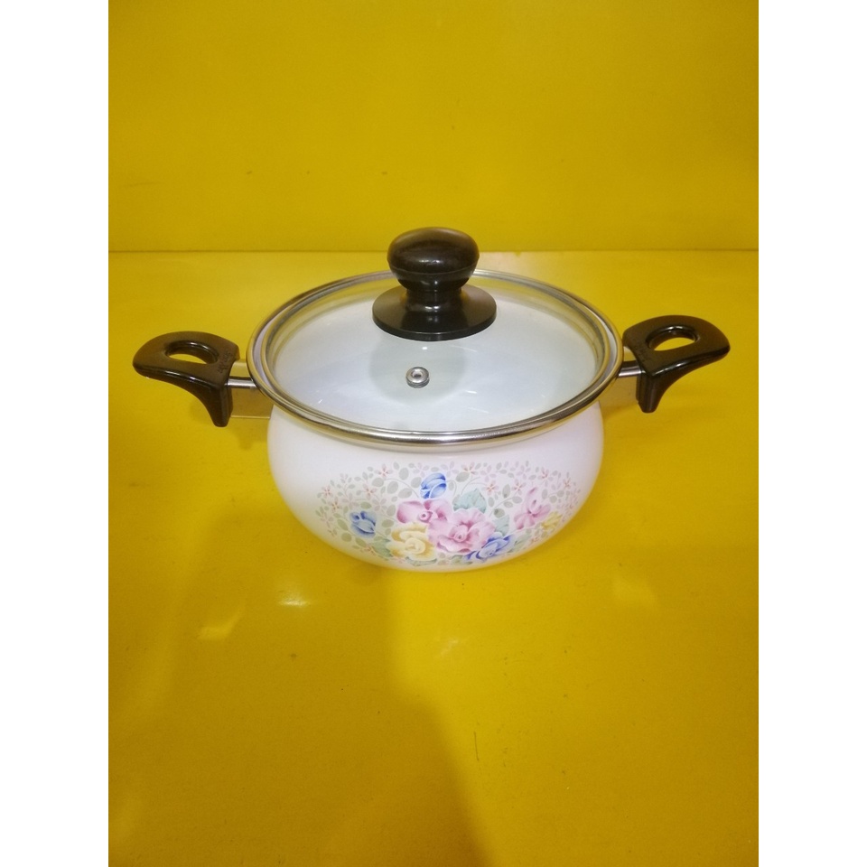 Nồi men nội địa Nhật, size 16.5cm, cao 8.5cm (mã 755), Dùng được bếp từ