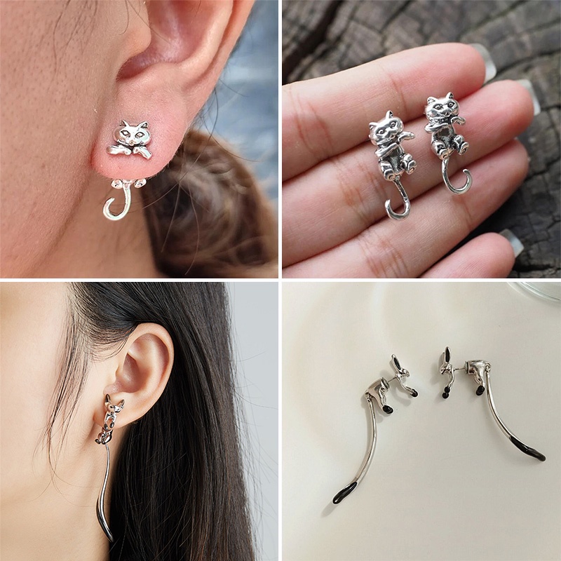 Khuyên Tai Hình Chú Cáo Nhỏ Xinh Phong Cách punk hip hop Cho Nữ