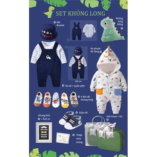 HÀNG SẴN QUÀ TẶNG - Set đồ tết - Set quà KHỦNG LONG XANH + in ảnh theo yêu cầu