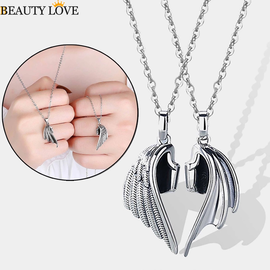 [Mới] 1 Cặp Vòng Cổ Choker Cặp Mặt Quỷ Và Thiên Thần Thiết Kế Sáng Tạo Đơn Giản Cá Tính Thời Trang