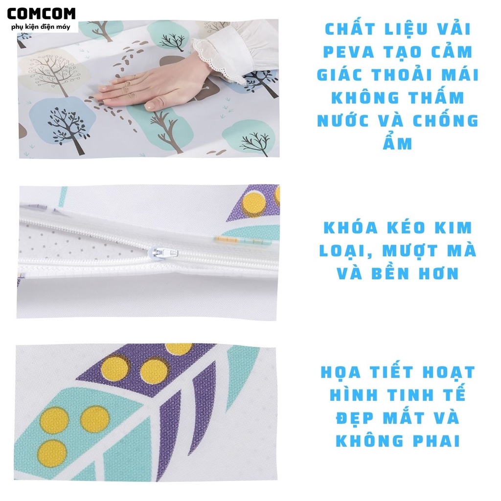 Áo trùm máy giặt cửa ngang, bao trùm máy giặt cửa trước chống mưa - nắng, họa tiết bao trùm máy giặt xinh xắn dễ thương