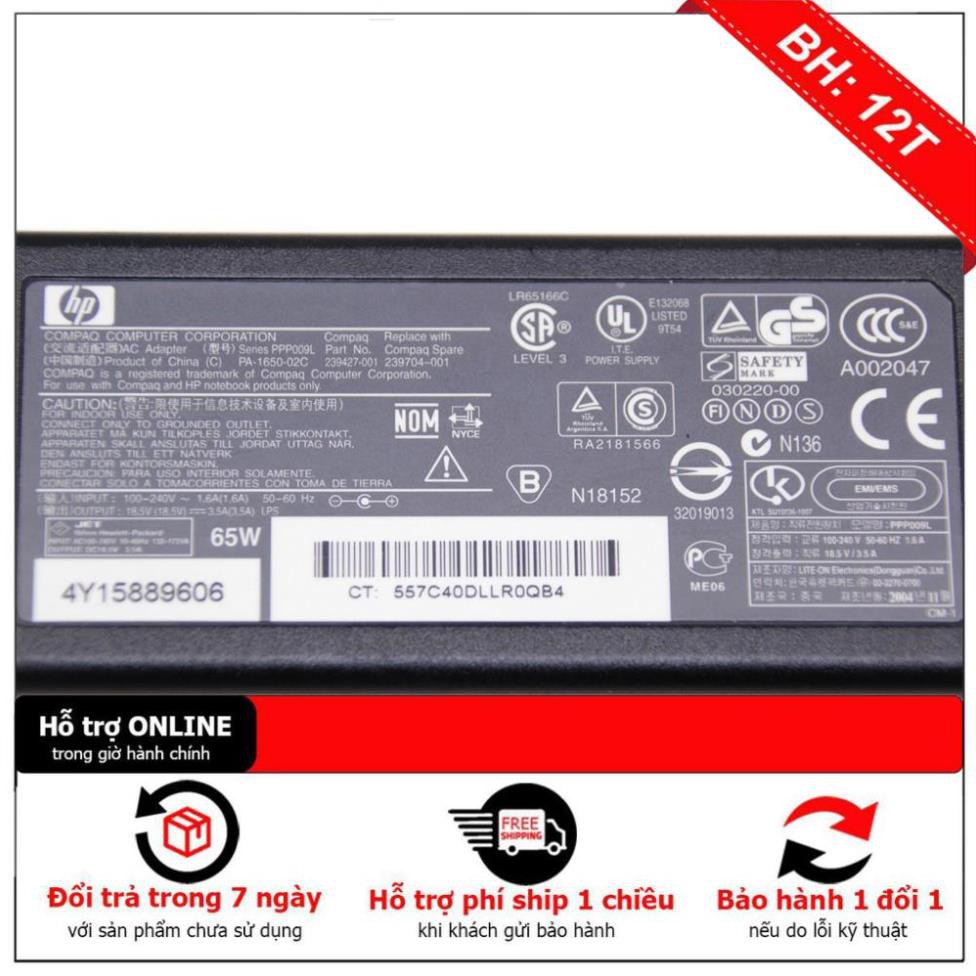 Sạc cho laptop HP 18.5V-3.5A đầu 4.8*1.7 mm