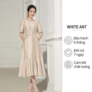 Đầm suông đuôi cá nữ tính dây đai eo đi kèm nữ White Ant