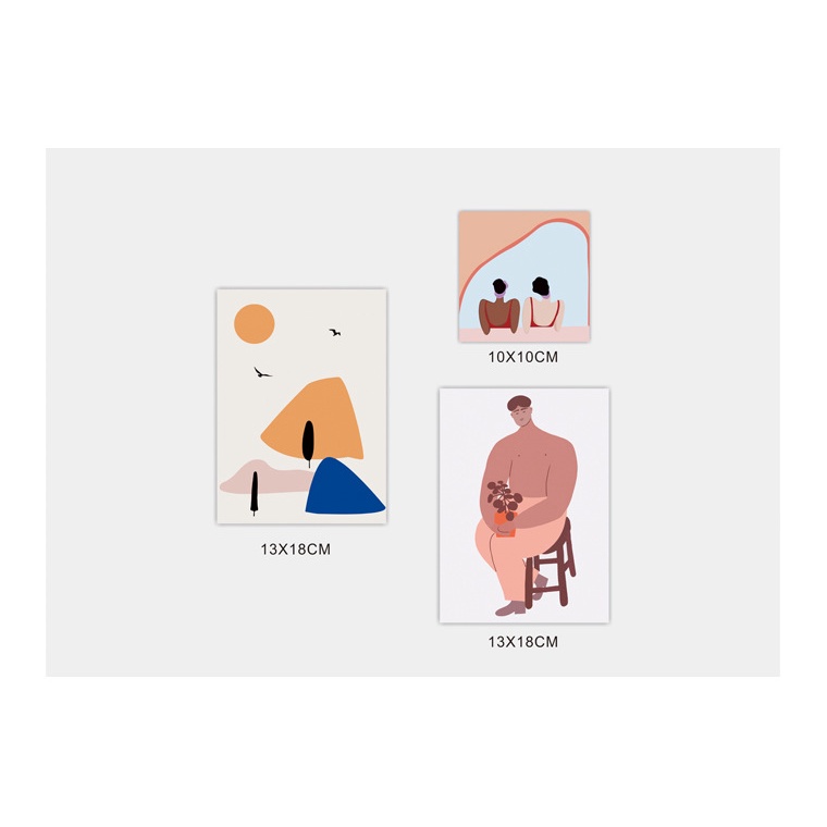 Bộ Thẻ Giấy Trang Trí Họa Tiết Trang Trí Vintage, Retro, Trừu Tượng, Hoạt Hình Cute