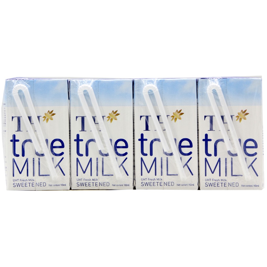 Sữa tươi tiệt trùng TH True Milk Có đường hộp 110ml (4 hộp)