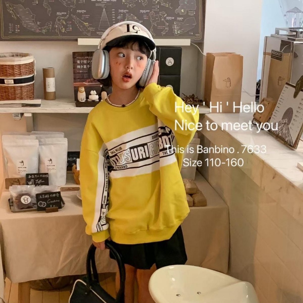 Áo sweater Banbino dài tay cho bé size đại 25-50kg áo khoác bé trai, bé gái chất cotton cao cấp 5 tuổi đến 18 tuổi T2