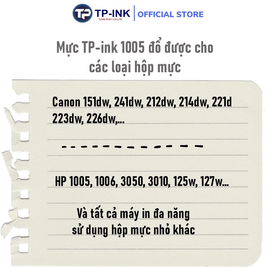 Mực đổ máy in 35A hãng TP - INK siêu mịn cho dòng cartridge đa năng 35A/ 85A/ 78A/ 337/ 83A/ 226A....