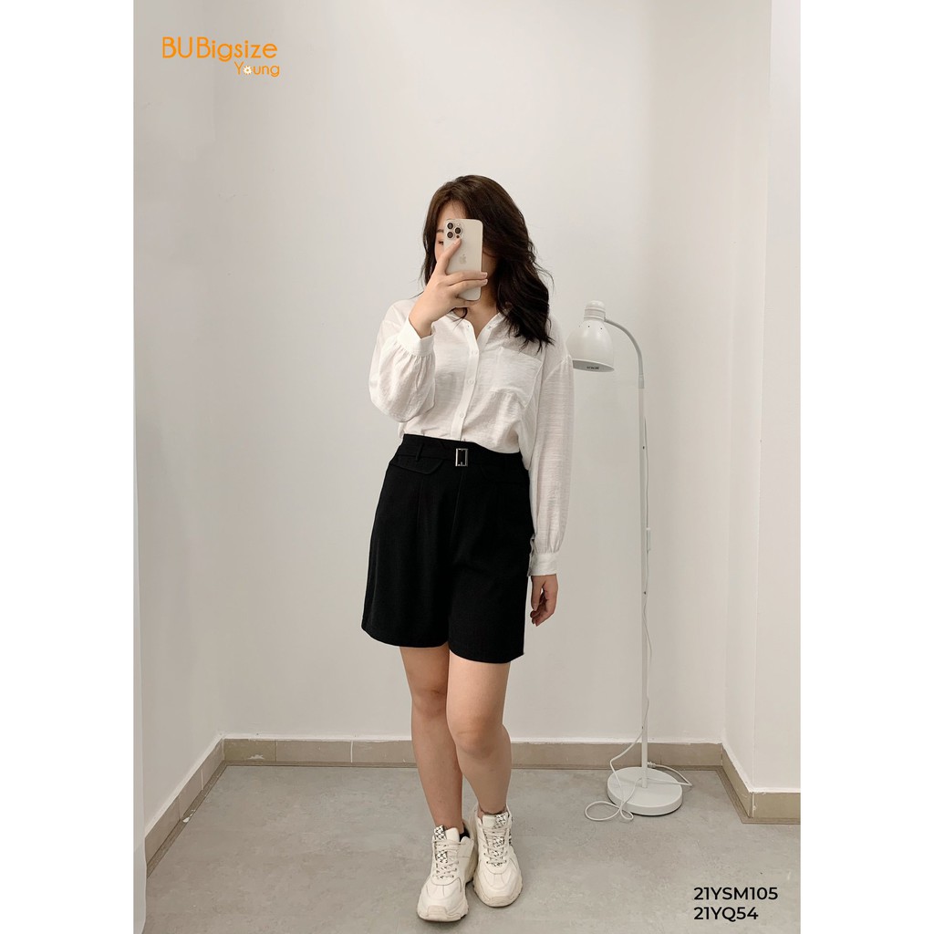 Quần sooc đai trang trí BIGSIZE 55kg đến 95kg - 21YQ54 - [BU Bigsize Young]