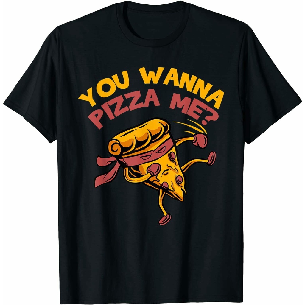 Áo Thun In Chữ You Wanna Pizza Me Foods Vui Nhộn Cho Cặp Đôi