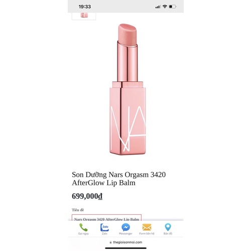 Son Dưỡng thỏi NARS  màu  Bang Bang , Hidden Pleasure , Clean Cut AfterGlow Lip Balm