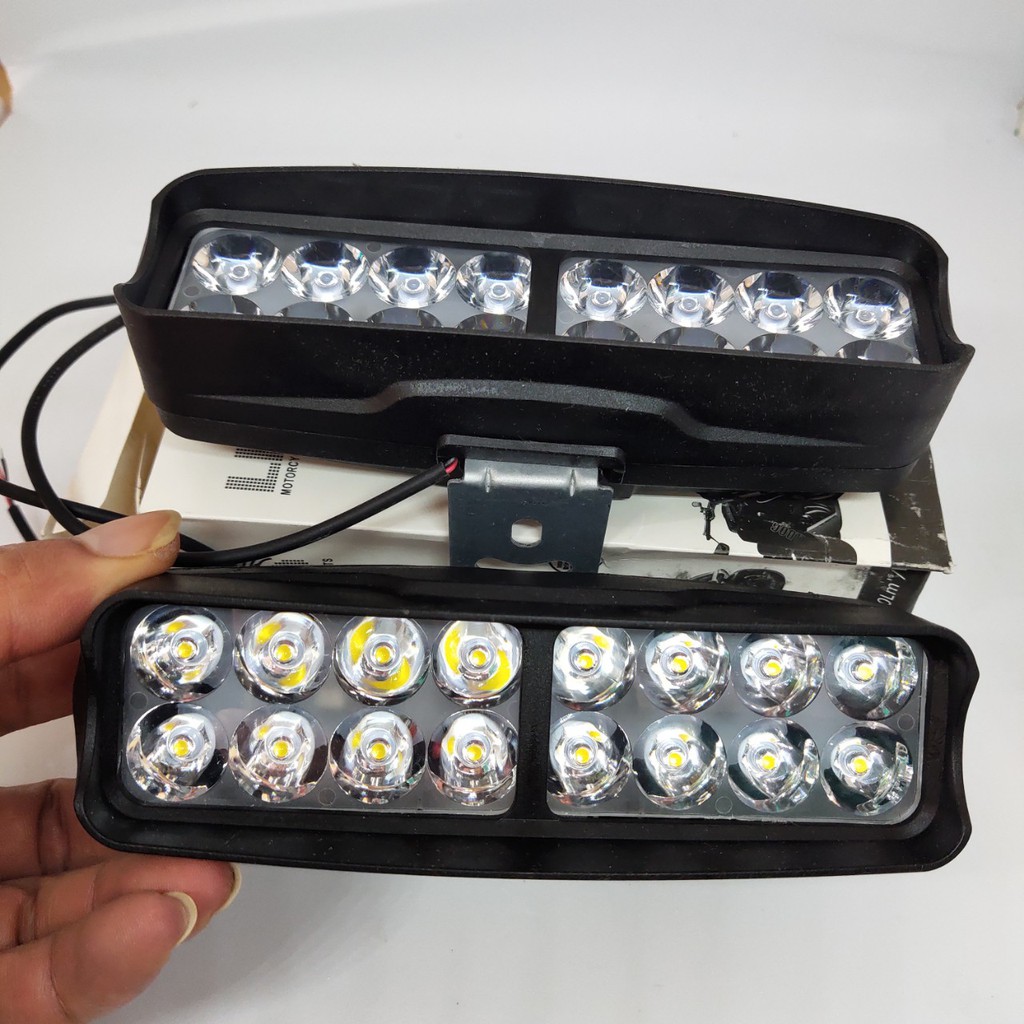 ĐÈN TRỢ SÁNG XE MÁY + Ô TÔ 16TIM LED SIÊU SÁNG CHÍNH HÃNG LOẠI TỐT