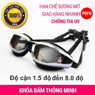  Kính bơi cận thị có độ từ 1.5 độ đến 8.0 độ mắt kiếng bơi cận thị tráng gương cản tia UV cho người lớn nam nữ SHARK 