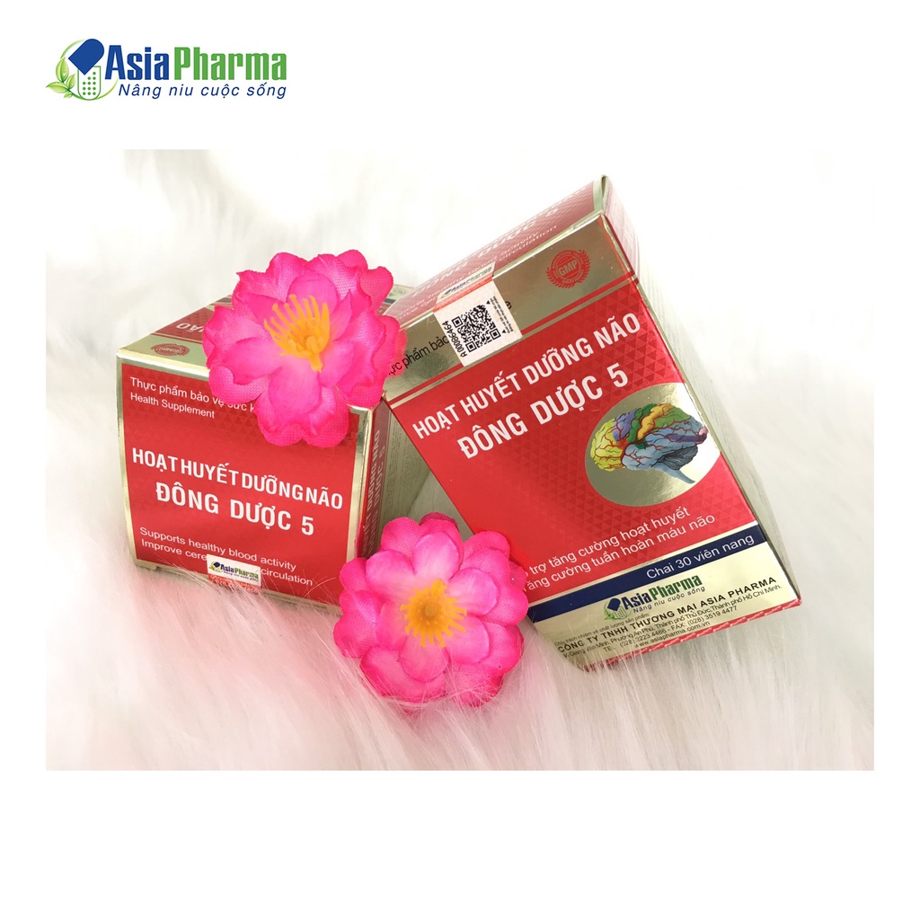 [HỘP QUÀ] - Viên uống hoạt huyết dưỡng não Đông Dược 5 Asia Pharma hỗ trợ thiểu năng tuần hoàn não - Hộp 30 viên