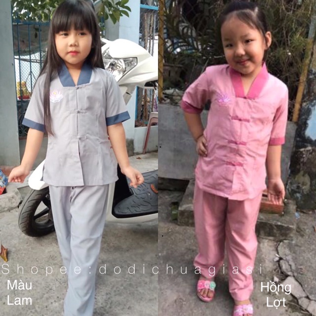 Đồ Lam Đi Chùa Cho Bé # Mẫu La Hán Phối Bé # Đồ Bộ Bé # Quần Áo