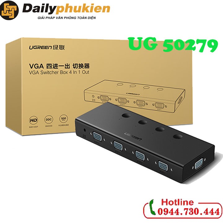 Bộ chia VGA 1 ra 4 hỗ trợ 500Mhz UGREEN 50292