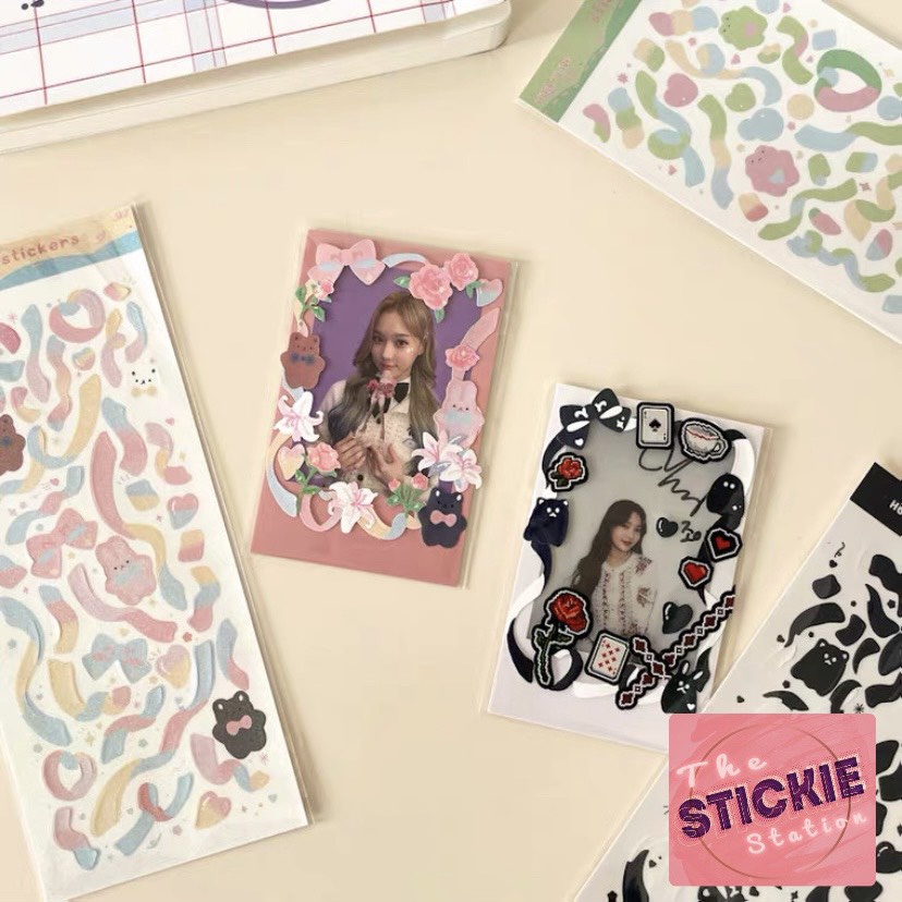 Sticker Ruy Băng Gấu Siêu Cute - Hình Dán Trang Trí Toploader