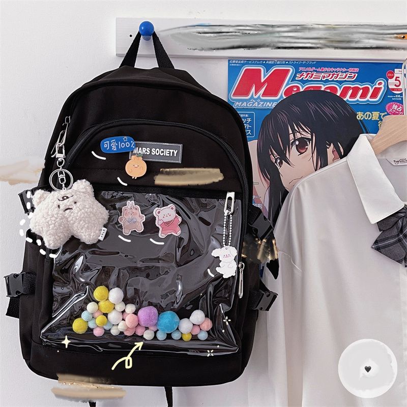 Balo cặp sách túi đựng doll có ngăn trong suốt ulzzang cute dễ thương hot trend itabag