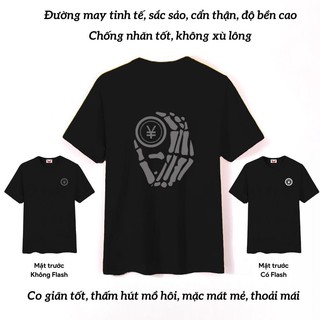 Áo Thun Phản Quang Unisex Tay Lỡ Form Rộng Bàn Tay Dirty Coin Cho Nam Nữ Hai Màu Trắng Đen, Labibi