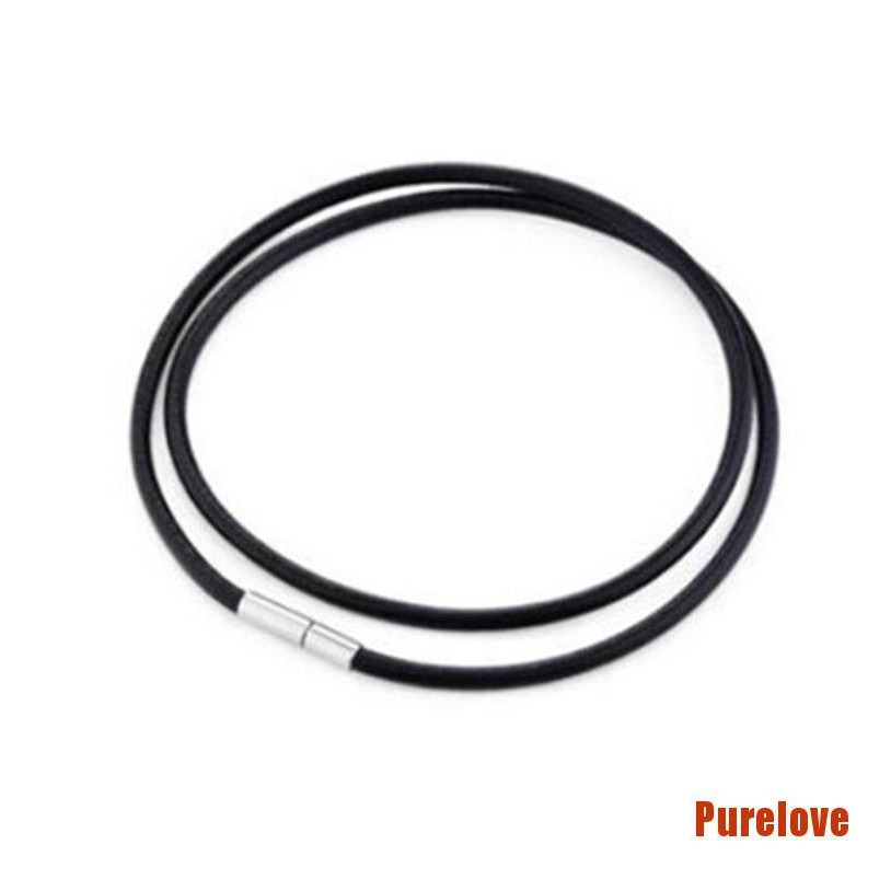 Vòng cổ dây da với khóa thép không gỉ đơn giản thời trang