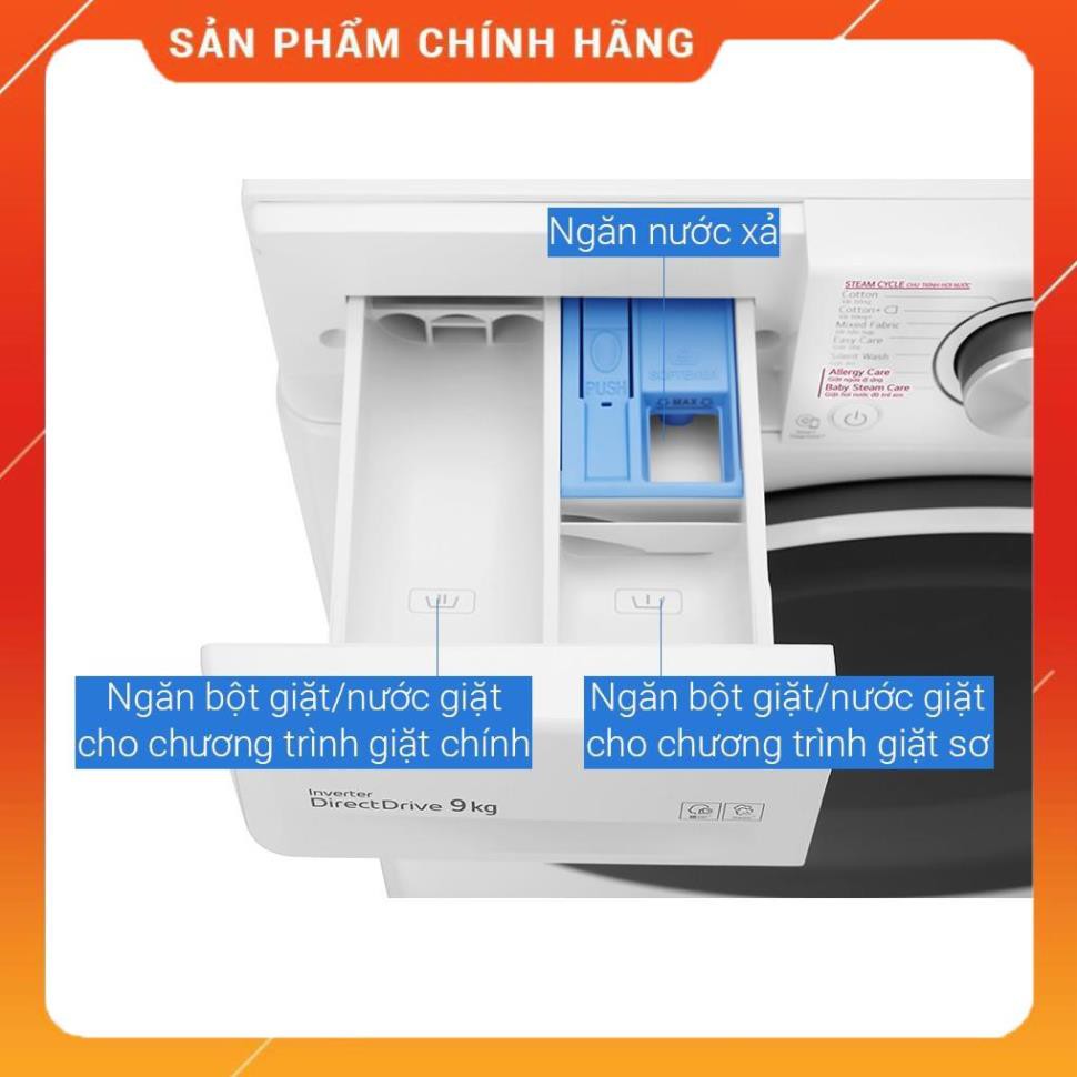 [Mã ELMS5TR giảm 5% đơn 5TR] [ VẬN CHUYỂN MIỄN PHÍ NỘI THÀNH HÀ NỘI ] Máy giặt LG Inverter 9 kg FV1409S4W Mới 2020