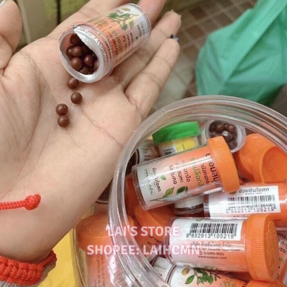 Kẹo Ngậm Giảm Ho Cam Thảo Ouayun Vị Cam và Chanh, Thảo Dược Thái Lan 100 viên Siêu Hiệu Quả - LAI'S STORE