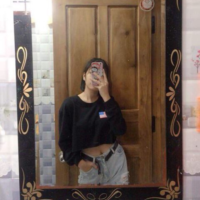 Áo croptop cờ Mỹ