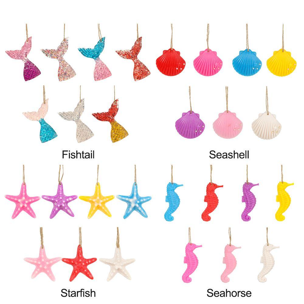 YNATURAL Phụ Kiện Trang Trí Giáng Sinh Hình Sao Biển / Vỏ Sò DIY