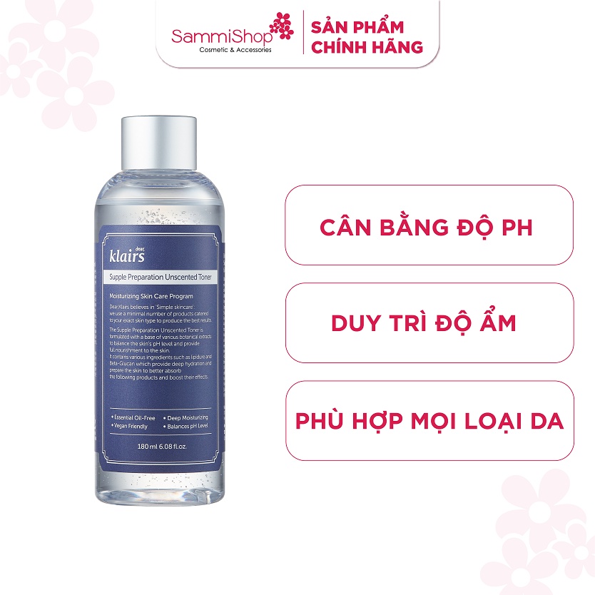 Nước hoa hồng Klairs Supple Preparation Toner