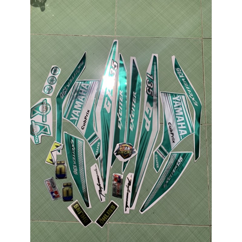 Tem exciter 135 xanh ngọc crom